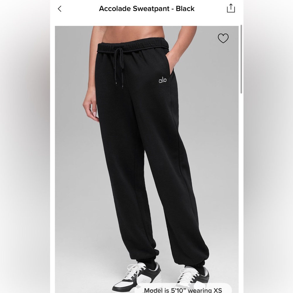 ALO Accolade black high waisted sweatpants joggers xxsmall